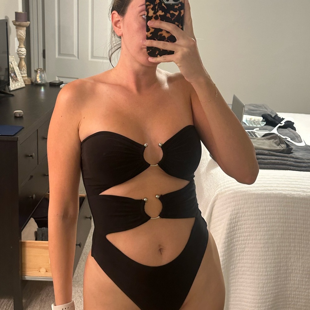 Naked Wardrobe - Black Cutout Bodysuit